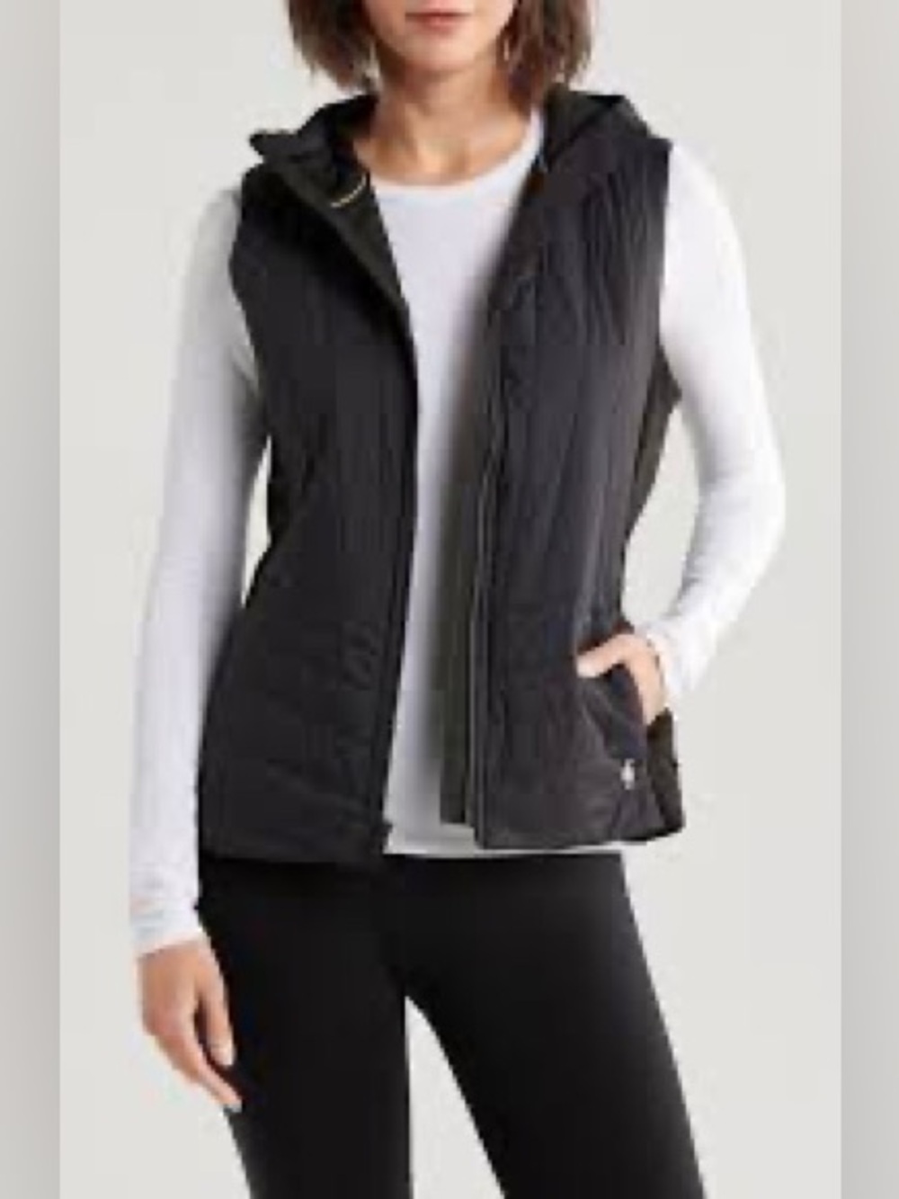 Smartwool SmartLoft Hooded Vest Womens Size Large Black Insulated Outdoor Hiking